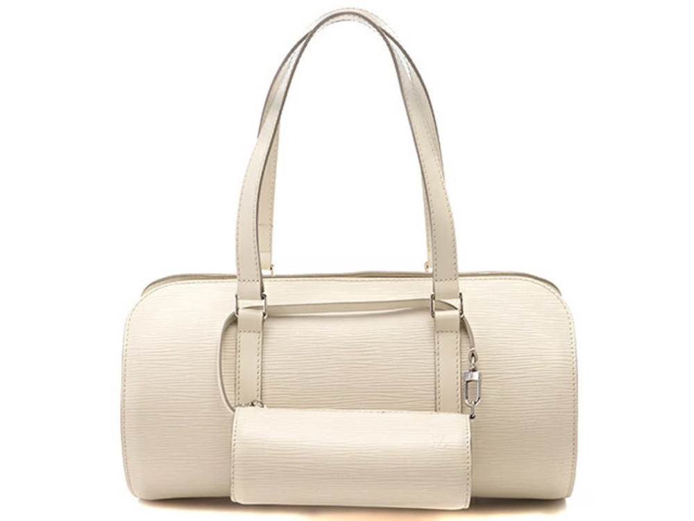LOUIS VUITTON Soufflot Handbag Epi Leather Ivory White Clutch around